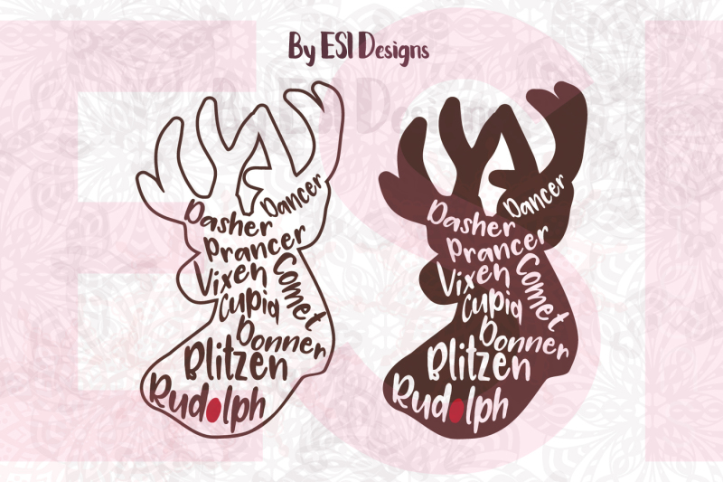 reindeer-names-svg-dxf-eps-and-png