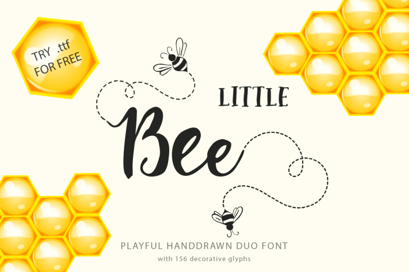 little-bee-super-cute-duo-font