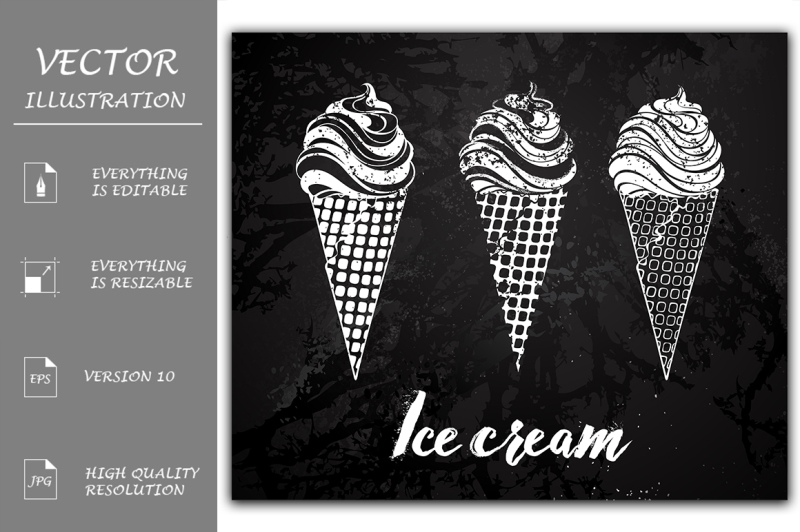 three-ice-cream-chalk-drawing