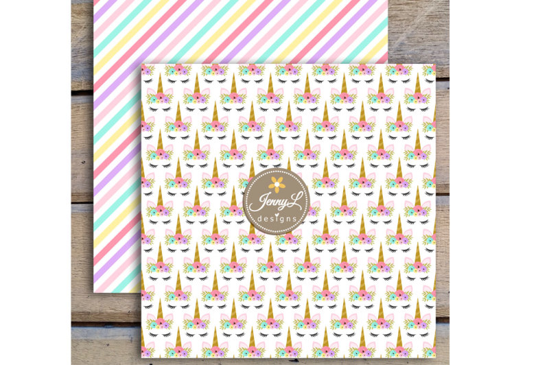 unicorn-digital-papers-and-clipart-set