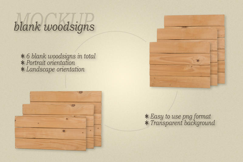 Free Mockup frameless blank woodsigns (PSD Mockups)