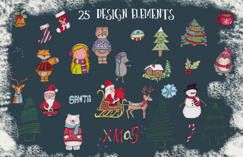 a-christmas-cute-illustrations-set