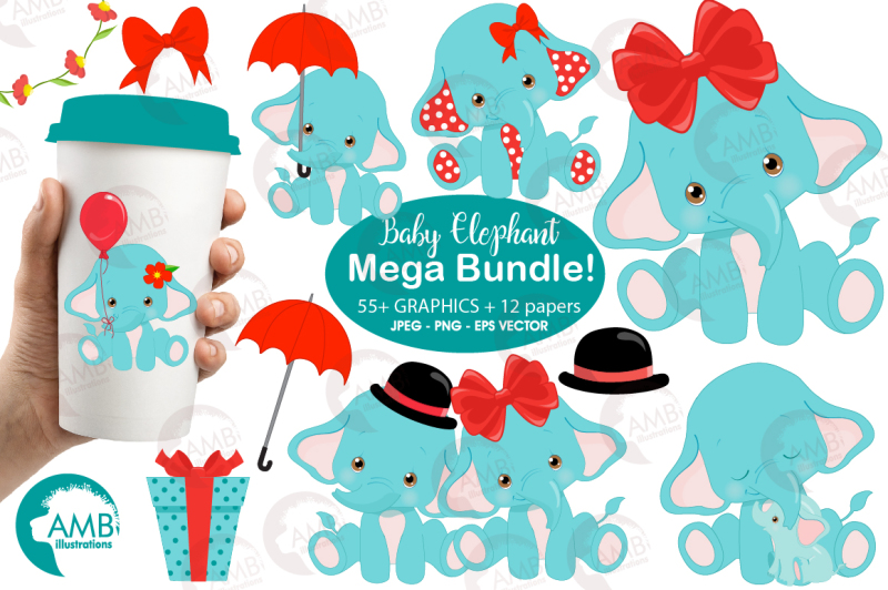 baby-elephant-bundle-clipart-graphics-illustrations-patterns