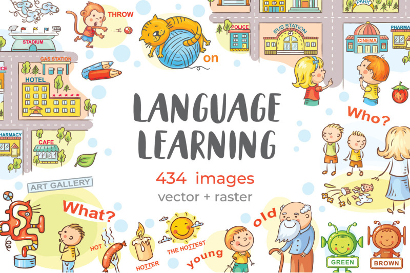 teaching-aid-while-language-learning-cartoon-clipart-bundle