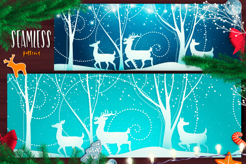 beautiful-christmas-nbsp-backgrounds-with-nbsp-graceful-deer-and-winter-forest-elegant-paper-art-design