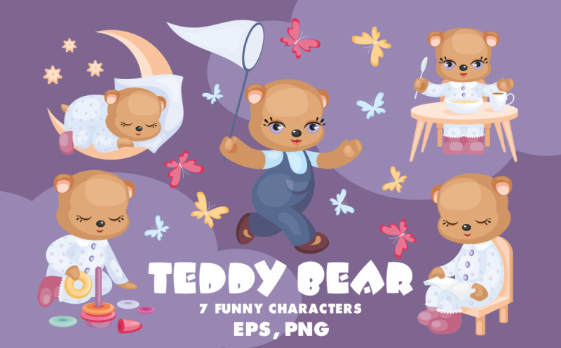 teddy-bear-set-vector-clip-arts