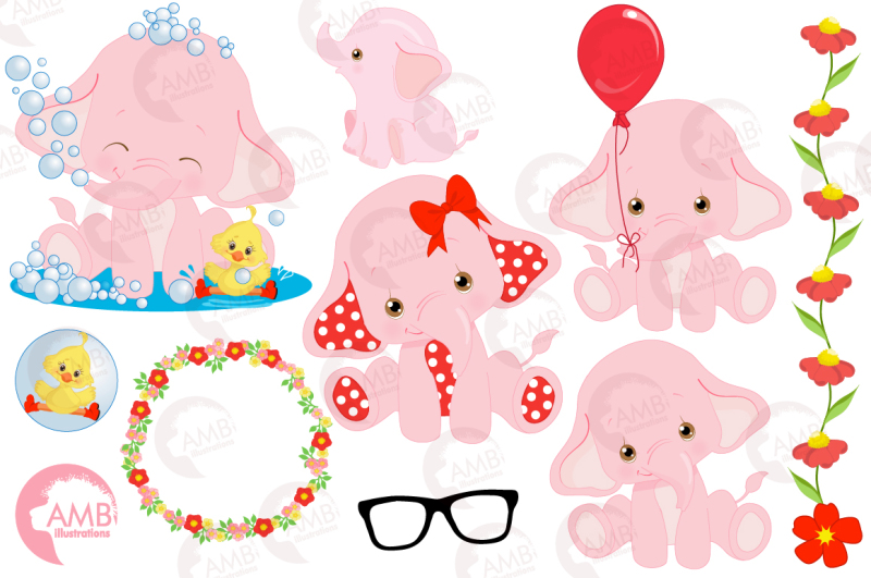 elephant-babies-in-pink-55-clipart-graphics-and-13-patterns-amb-2276
