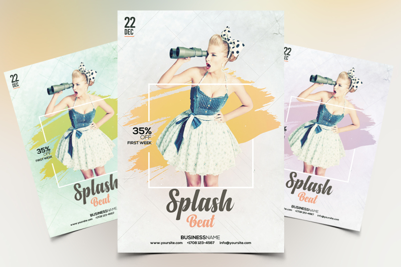 splash-beat-minimal-psd-flyer-template