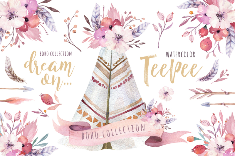 watercolor-teepee-collection