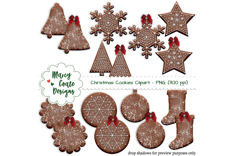 chocolate-christmas-cookies-with-frosting-or-powdered-sugar