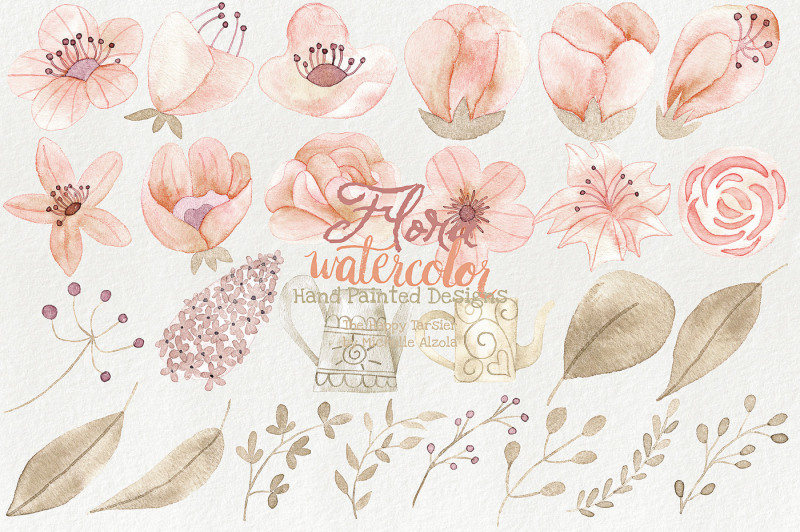 watercolor-flora-clipart-orange-and-peach-watercolour-flower-floral-wreaths-bouquets-heart-wedding