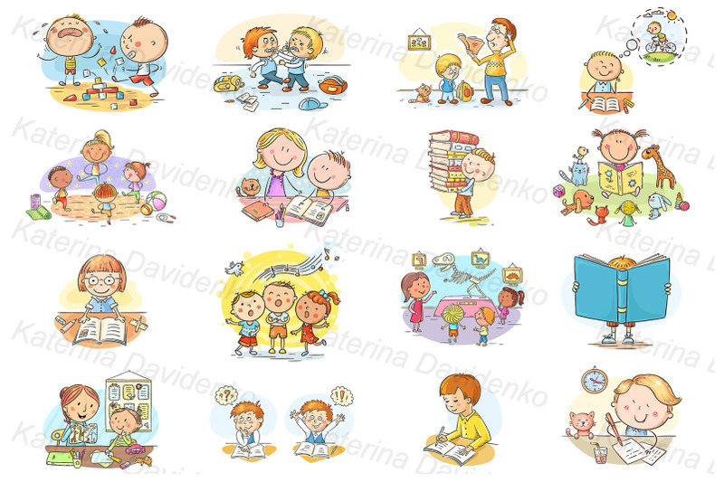 back-to-school-happy-doodle-school-kids-clipart-bundle