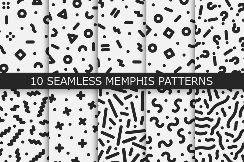 trendy-memphis-seamless-patterns