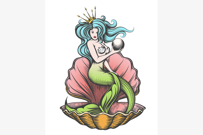 mermaid-with-pearl-in-her-hand