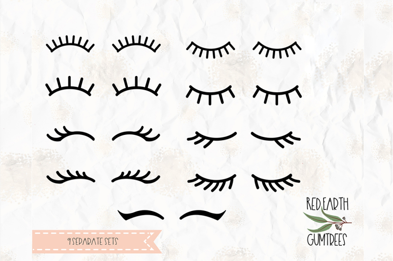 Download 9 set of Lashes, Eyelashes, Eye lashes cut file SVG,EPS ...