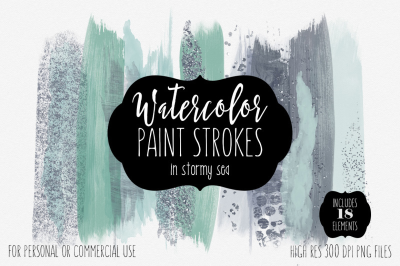 stormy-sea-mint-gray-watercolor-paint-strokes