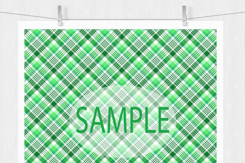 green-plaid-digital-papers