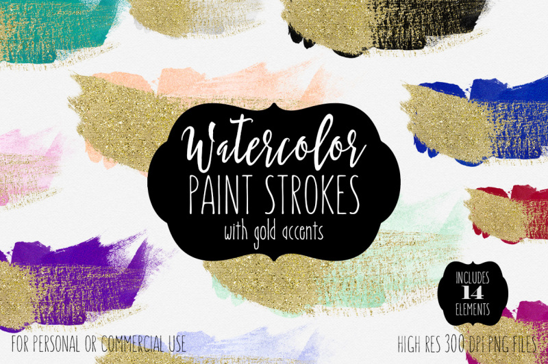 watercolor-brush-strokes-with-metallic-gold