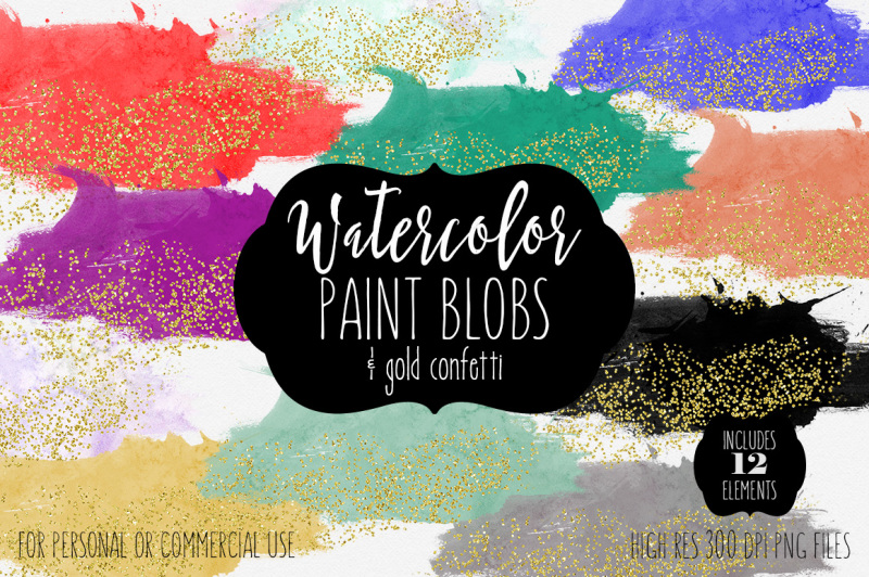 watercolor-brush-strokes-with-gold-confetti