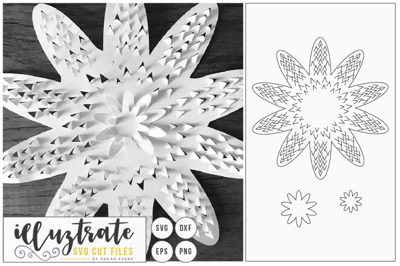 Download Flower SVG Cut File - Flower Bundle - 3D Flower SVG - Layered Flower DXF By illuztrate ...