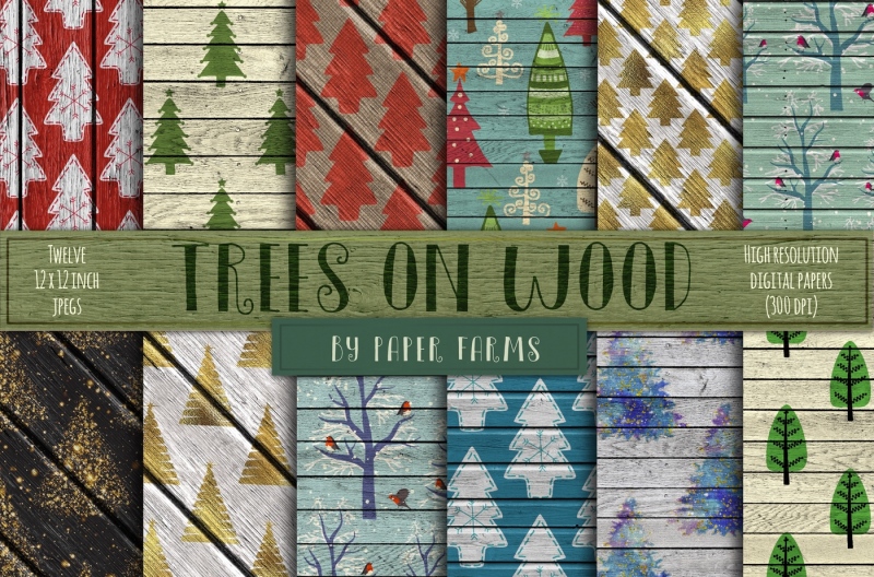 christmas-trees-on-wood