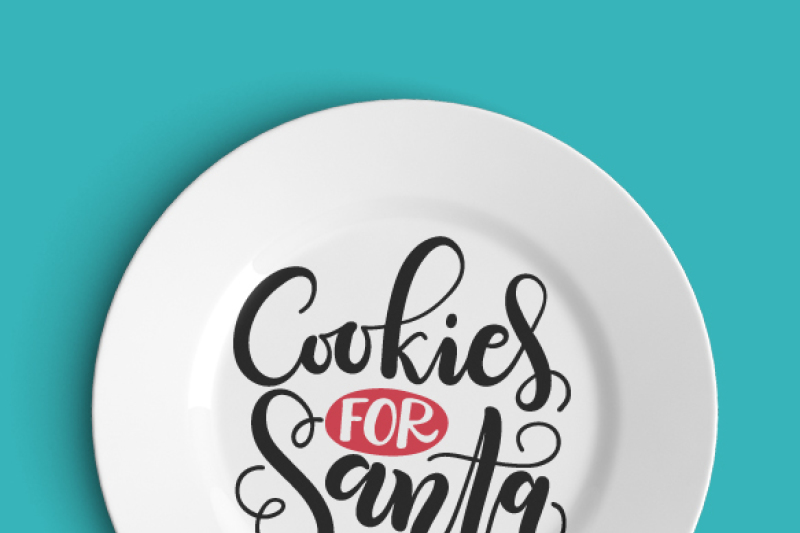 Cookies For Santa Christmas Svg Dxf Pdf Files Hand Drawn Lettered Cut File Graphic Overlay By Howjoyful Files Thehungryjpeg Com