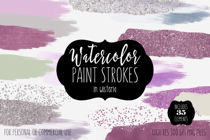 purple-and-silver-metallic-watercolor-brush-paint-strokes