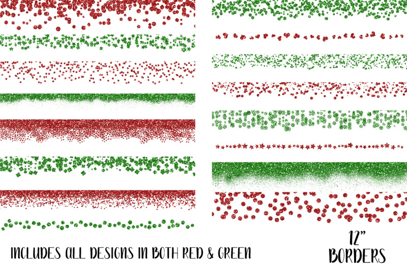 Download Christmas Glitter Frames and Borders PNG Clipart Bundle By ...