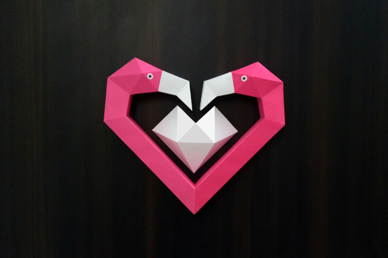 diy-flamingo-heart-3d-papercraft
