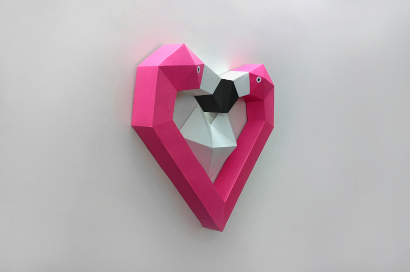 diy-flamingo-heart-3d-papercraft