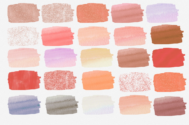 harvest-watercolor-paint-strokes-brush-swatches-peach-coral-rust