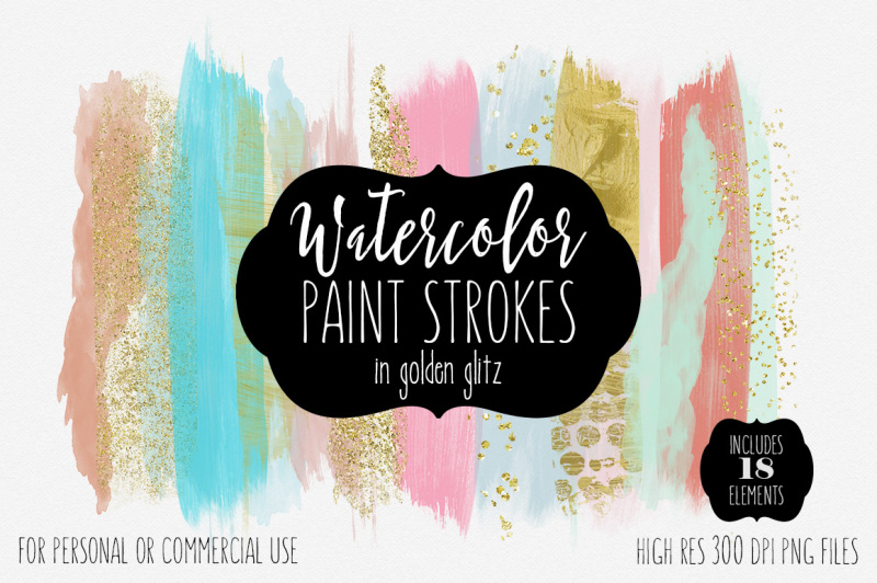 watercolor-brush-strokes-gold-metallic-confetti-peach-mint-blush-and-coral