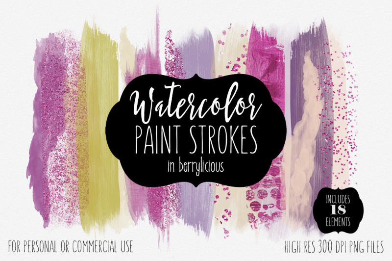 berrylicious-watercolor-brush-strokes-hot-pink-purple-magenta-and-confetti