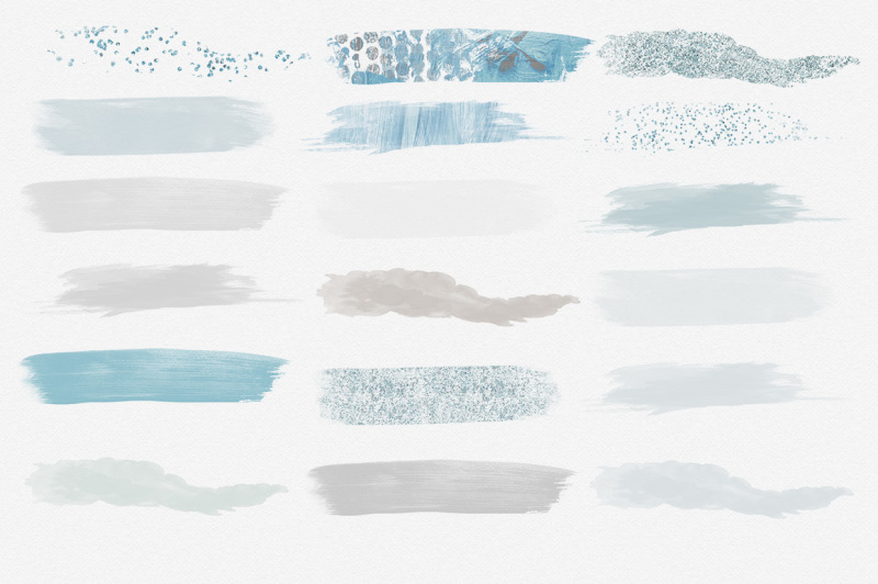 winter-wonderland-watercolor-brush-strokes-blue-and-silver-and-glitter-confetti