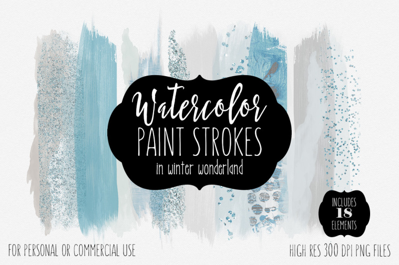 winter-wonderland-watercolor-brush-strokes-blue-and-silver-and-glitter-confetti