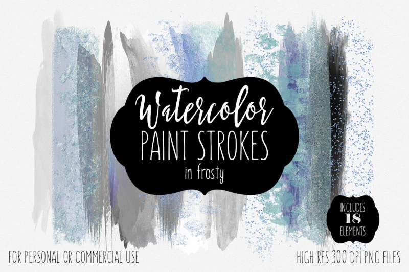 frosty-winter-watercolor-blue-and-silver-brush-strokes-graphics