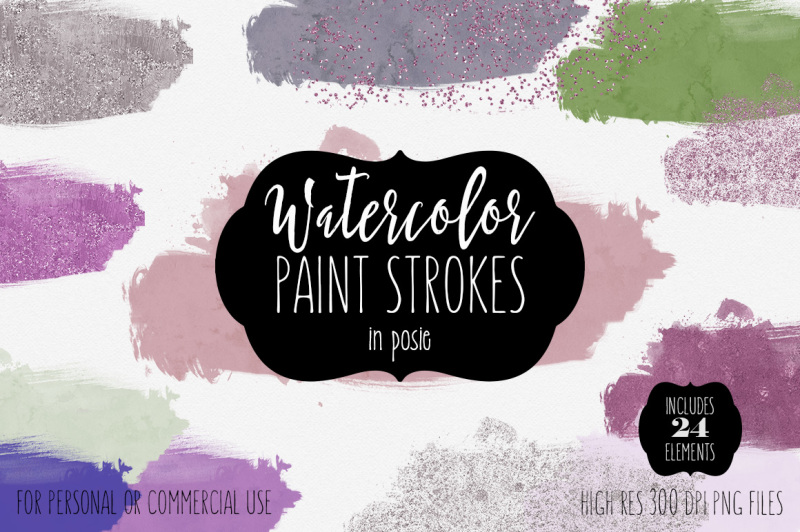 watercolor-paint-brush-blobs-in-posie-pink-and-silver-metallic-confetti