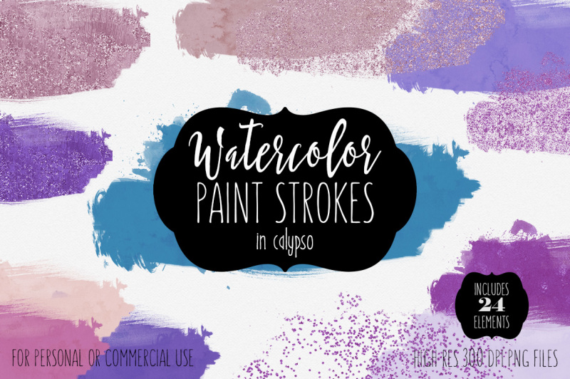 purple-and-teal-blues-watercolor-paint-brush-washes-and-confetti-textures