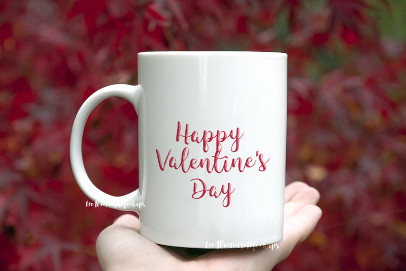 Free White coffee mug mockup Japanese maple tree background nature red natu (PSD Mockups)