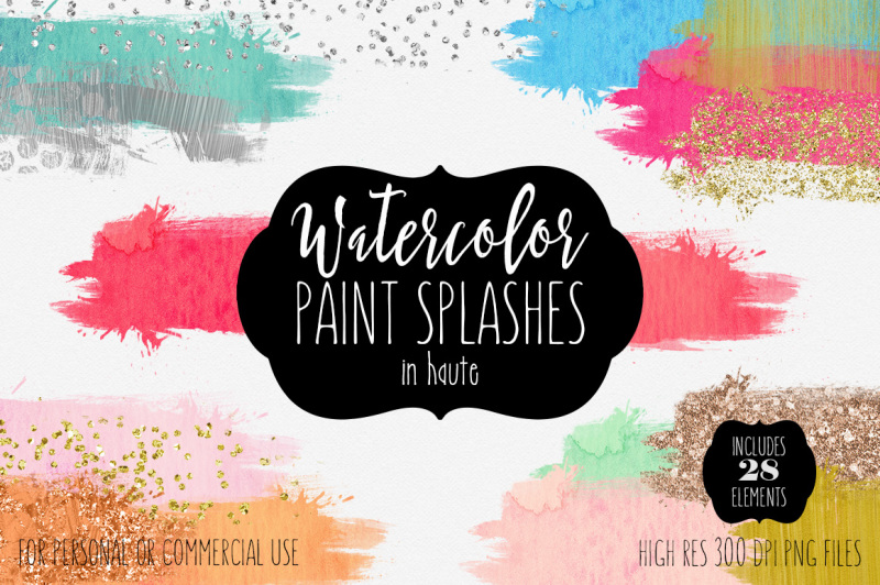 watercolor-brush-paint-spashes-rectangles-and-silver-and-gold-confetti