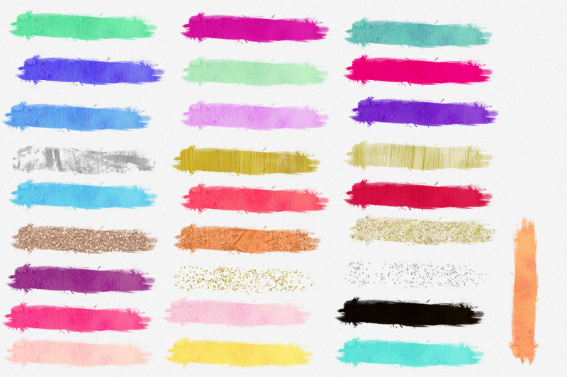 watercolor-brush-paint-spashes-rectangles-and-silver-and-gold-confetti