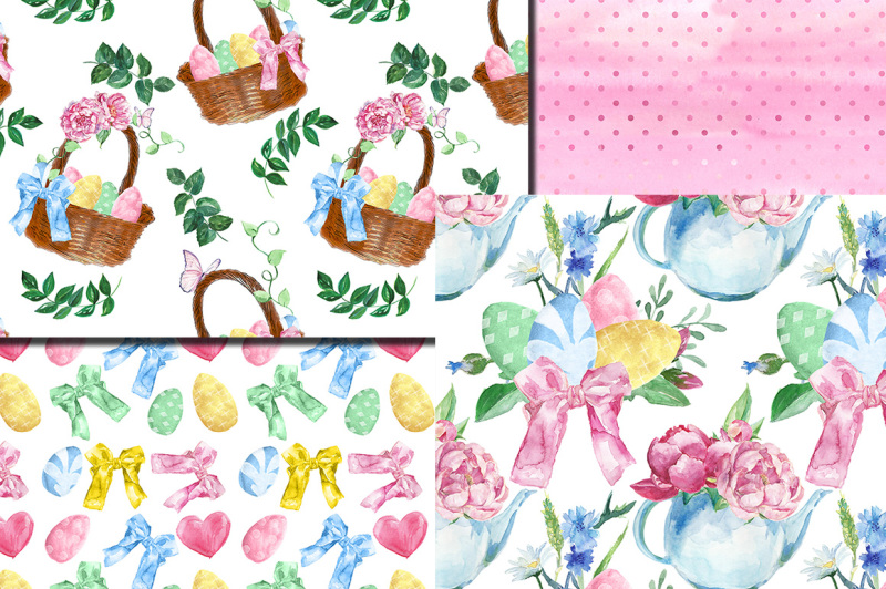 watercolor-happy-easter-seamless-patterns
