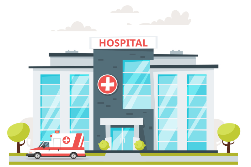 hospital-building-and-doctors