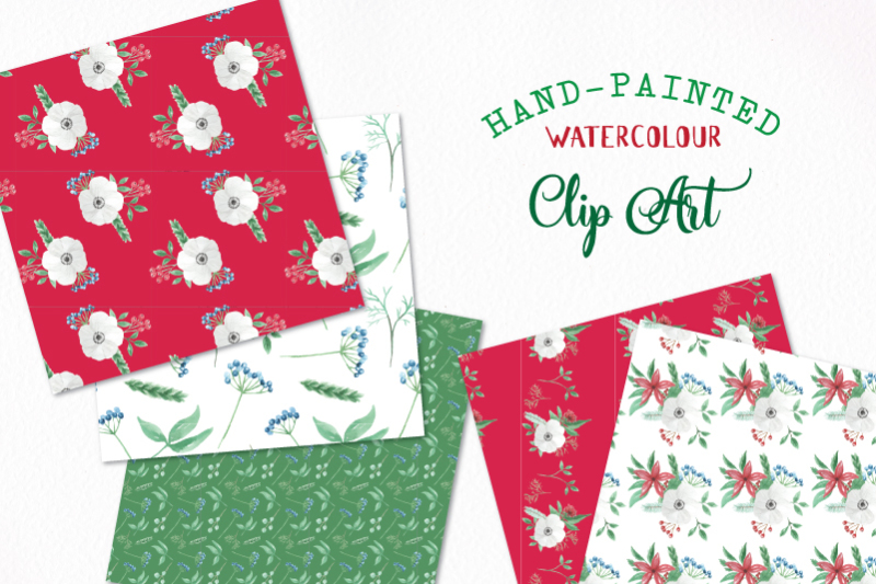 festive-christmas-seamless-patterns-xmas-digital-papers-floral-flowers-png-files