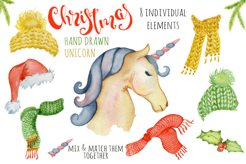 christmas-unicorn-watrcolor-creator
