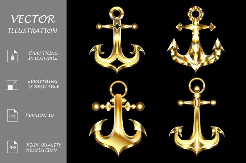 set-of-gold-anchors