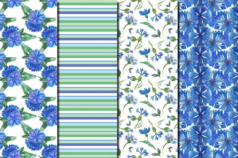 watercolor-cornflowers-seamless-patterns