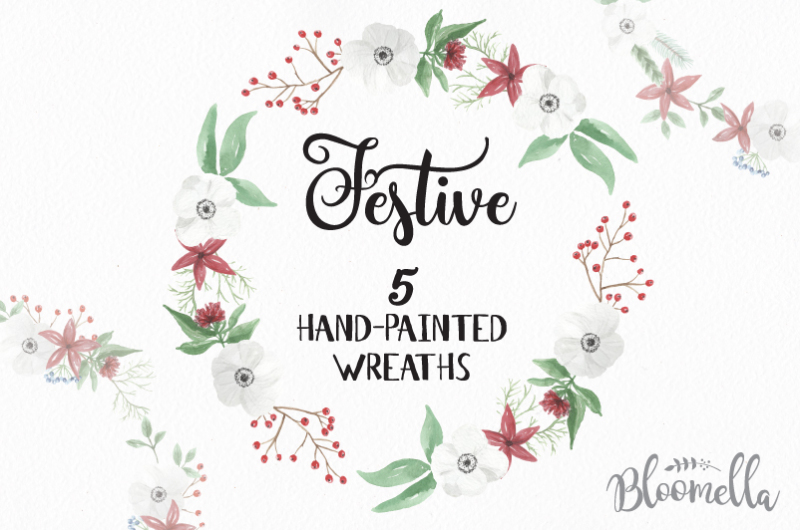 5-watercolour-festive-wreaths-clipart-christmas-leaves-hand-painted-garlands-clip-art-instant-download-pngs-digital-leaf-jolly-holidays
