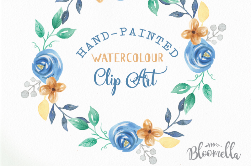 6-watercolour-blue-hue-floral-wreaths-clipart-instant-download-teal-aqua-wedding-leaves-hand-painted-blooms-garlands-clip-art-pngs-digital
