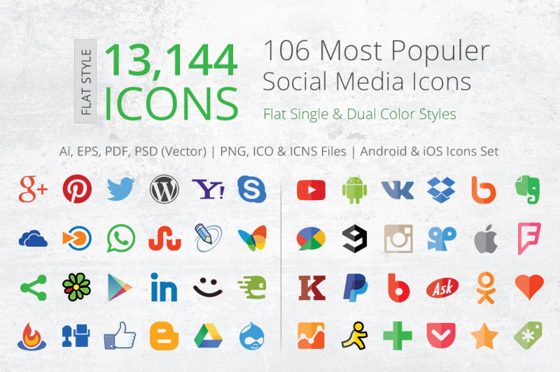 212-flat-social-media-icons